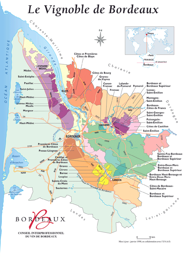 le vignoble map